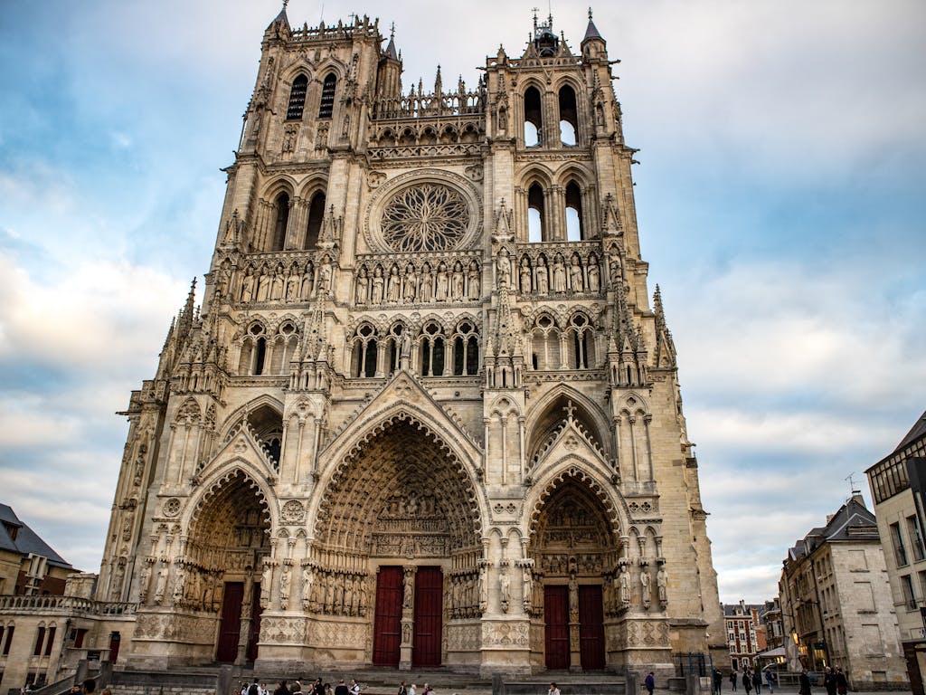 A stunning view of the UNESCO World Heritage site, Amiens Cathedral in France.